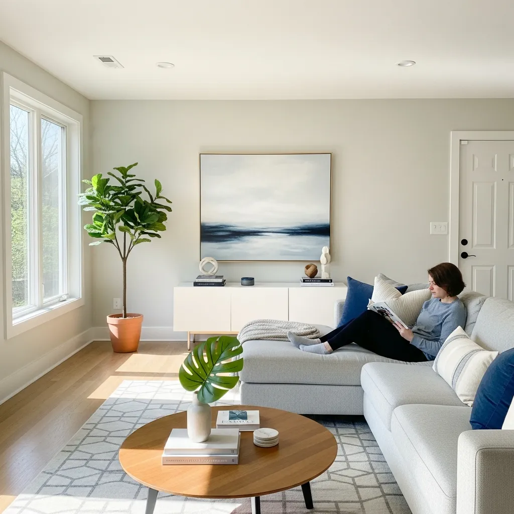 Spotless and clean living room in an Athens, GA home after cleaning service by Smart Home Repair
