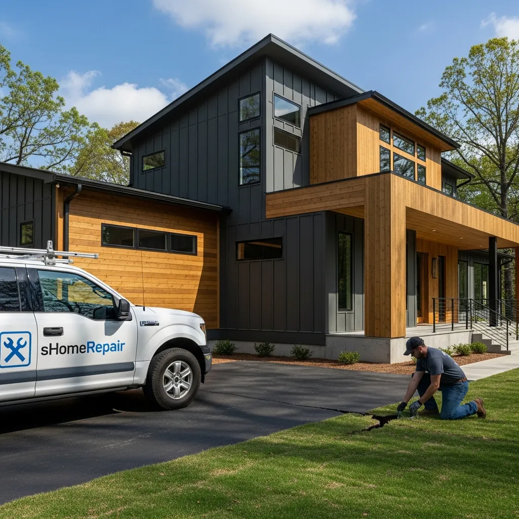 Signs of structural damage on an Athens, GA home being inspected by Smart Home Repair