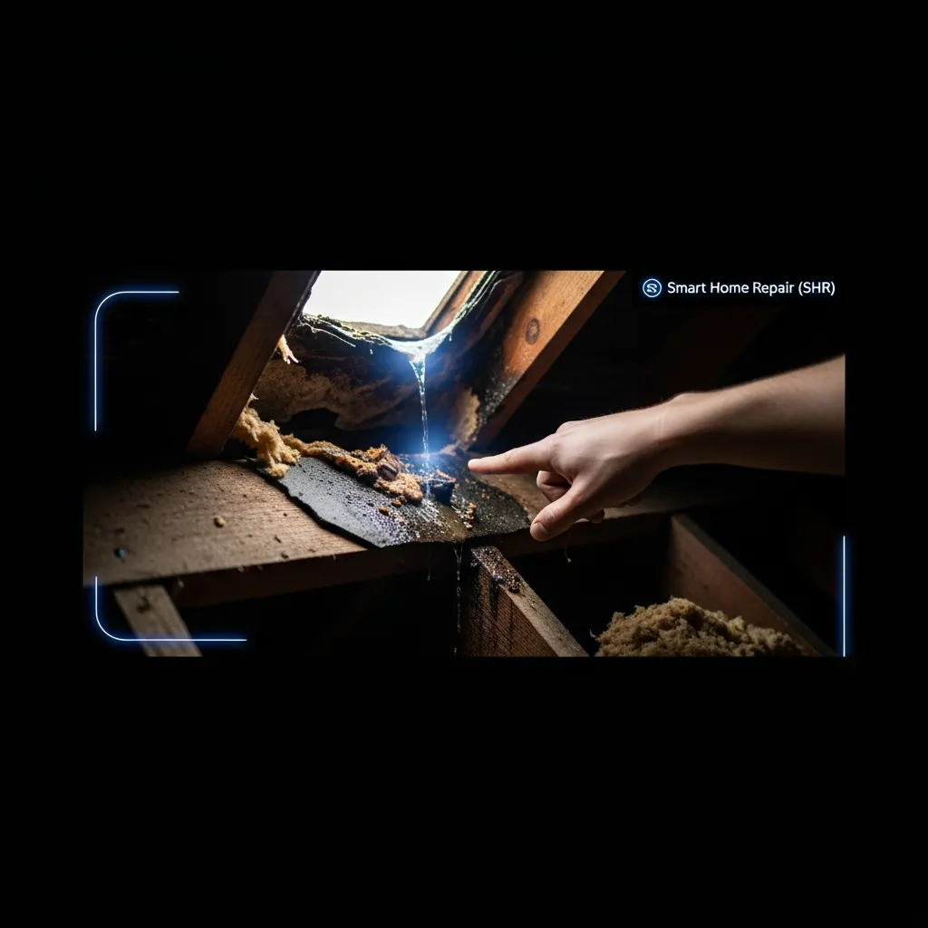 Roof leak in Athens, GA home requiring Smart Home Repair (Smart Home Repair)