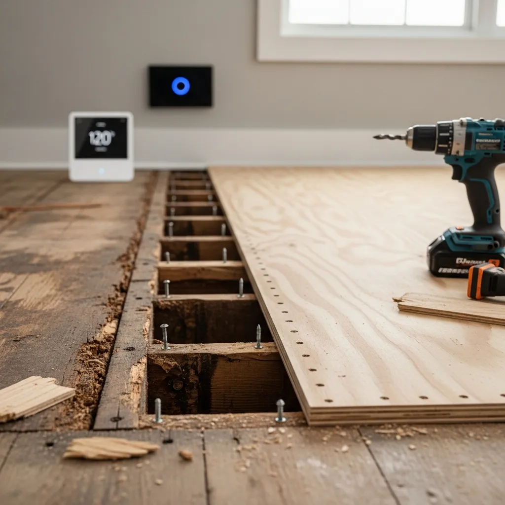 Rotten subfloor repair in an Athens, GA home by Smart Home Repair