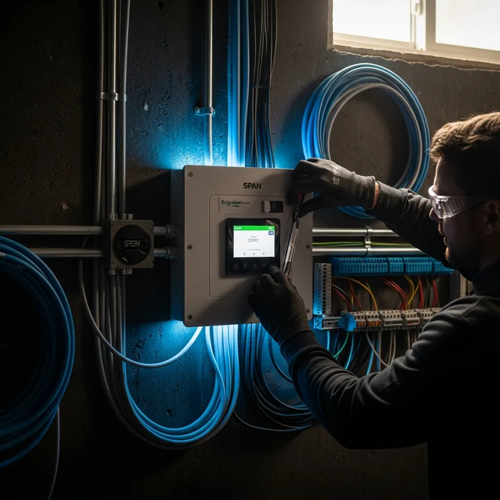 Smart Home Repair electrician installing a smart electrical panel in Athens, GA