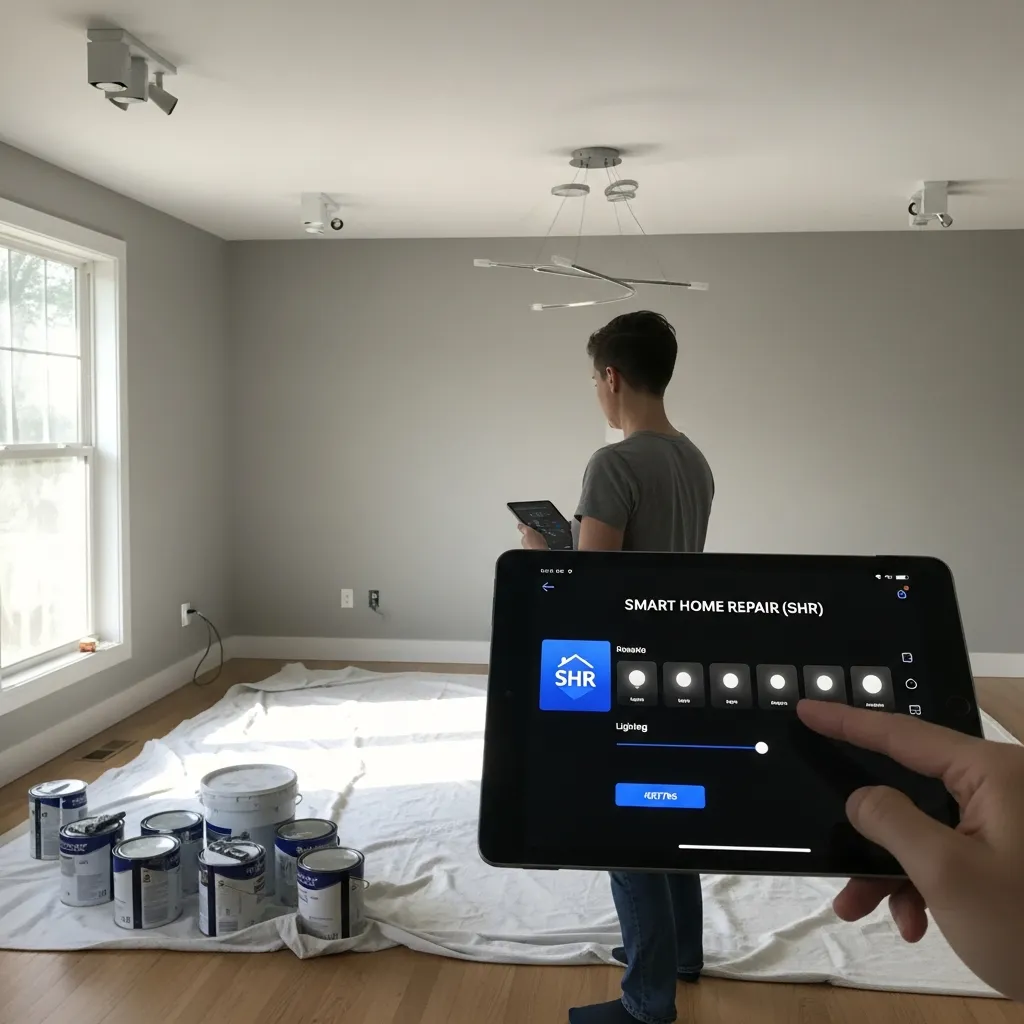 Smart Home Repair: Homeowner using smart technology during renovation project in Athens, GA